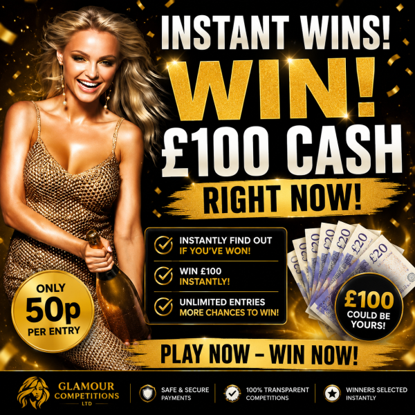 Instant Wins - Win £100 For Just 50p! 10 x £100 Prizes Must Be Won!