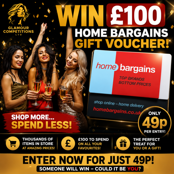 £100 Home Bargains Gift Card Voucher - Only 49p To Enter