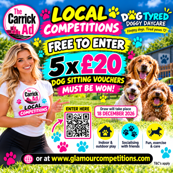 5 x £20 Dog Sitting Vouchers - Free To Enter - Carrickfergus